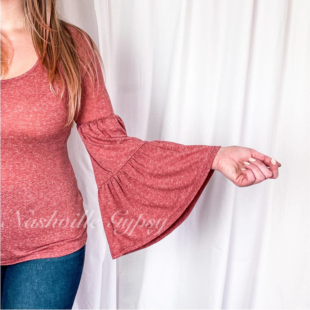 SOLD OUT NWT Marsala Bell Sleeve Shirt Size Large